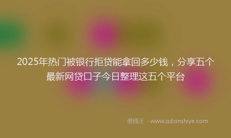 2025年热门被银行拒贷能拿回多少钱，分享五个最新网贷口子今日整理这五个平台