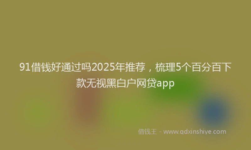 91借钱好通过吗2025年推荐，梳理5个百分百下款无视黑白户网贷app