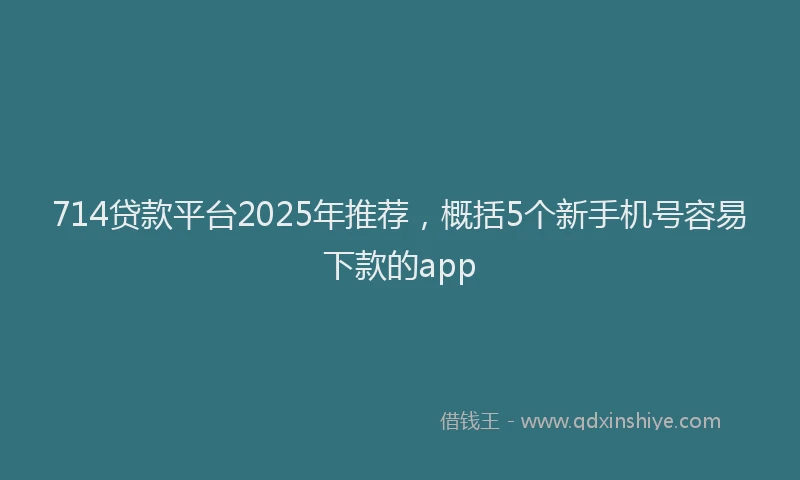 714贷款平台2025年推荐，概括5个新手机号容易下款的app