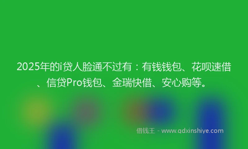 2025年的i贷人脸通不过有：有钱钱包、花呗速借、信贷Pro钱包、金瑞快借、安心购等。