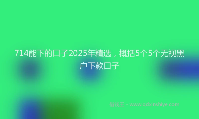 714能下的口子2025年精选，概括5个5个无视黑户下款口子