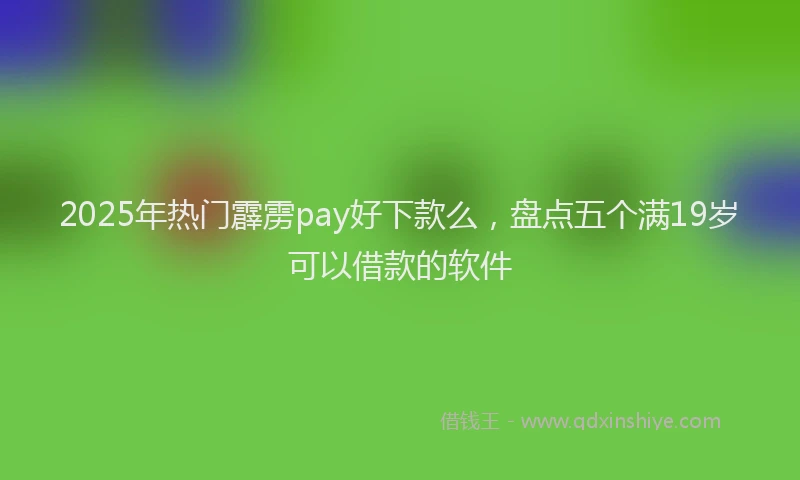 2025年热门霹雳pay好下款么，盘点五个满19岁可以借款的软件