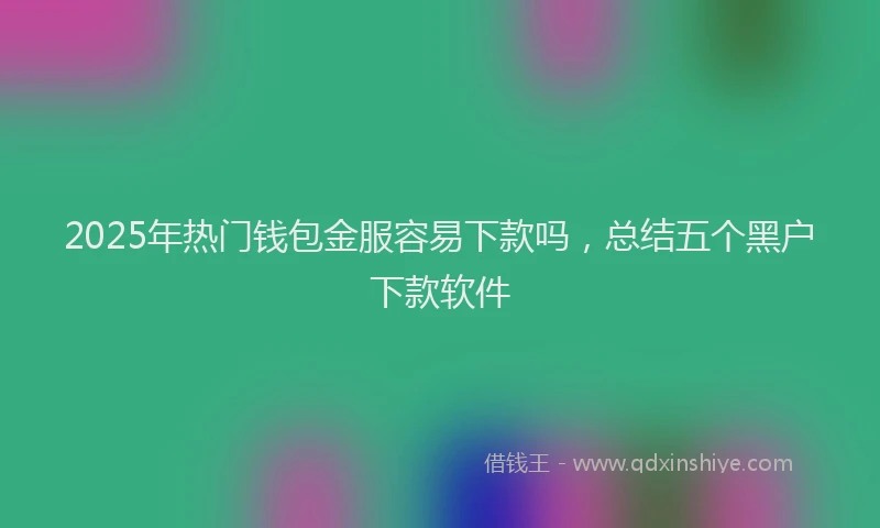 2025年热门钱包金服容易下款吗，总结五个黑户下款软件