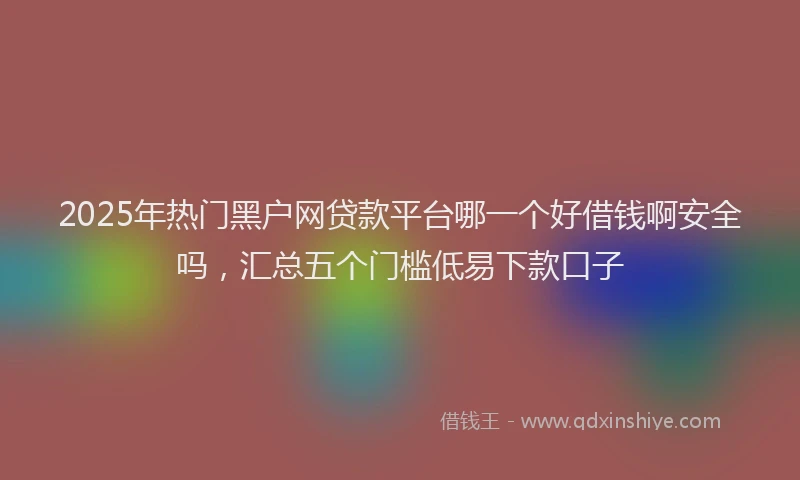 2025年热门黑户网贷款平台哪一个好借钱啊安全吗，汇总五个门槛低易下款口子
