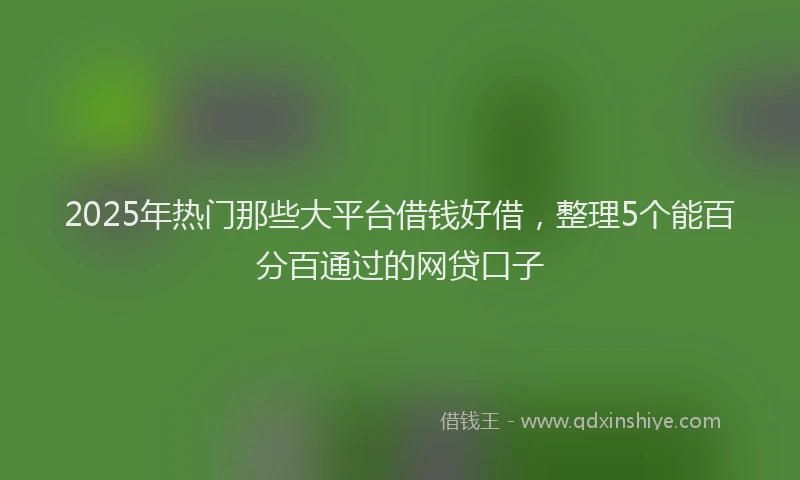 2025年热门那些大平台借钱好借，整理5个能百分百通过的网贷口子
