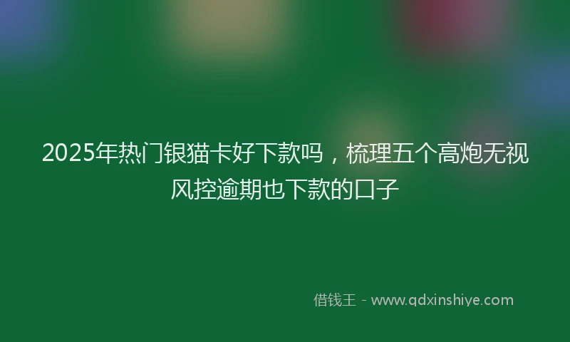 2025年热门银猫卡好下款吗，梳理五个高炮无视风控逾期也下款的口子