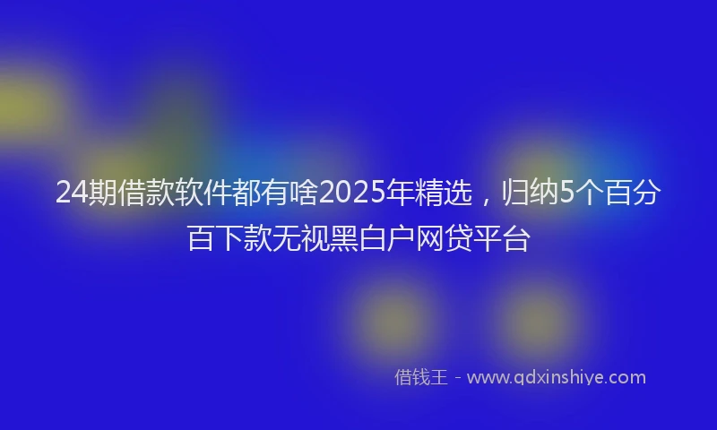 24期借款软件都有啥2025年精选，归纳5个百分百下款无视黑白户网贷平台
