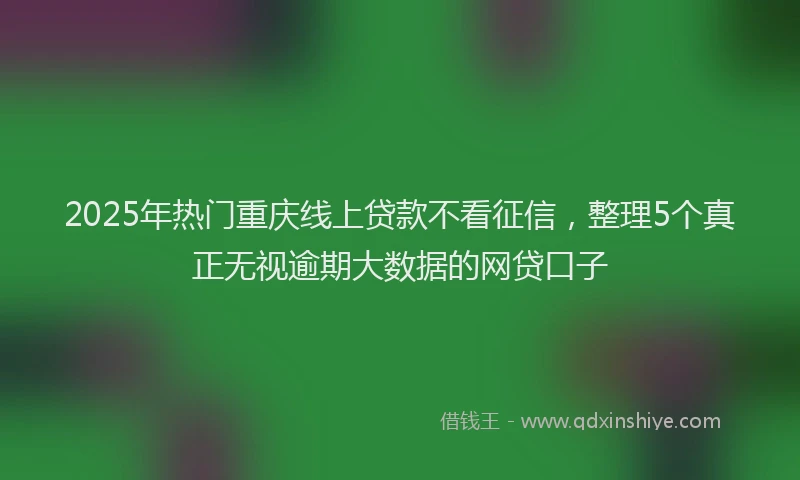 2025年热门重庆线上贷款不看征信，整理5个真正无视逾期大数据的网贷口子