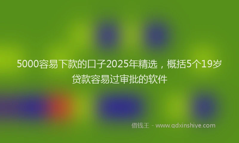 5000容易下款的口子2025年精选，概括5个19岁贷款容易过审批的软件