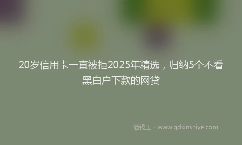20岁信用卡一直被拒2025年精选，归纳5个不看黑白户下款的网贷