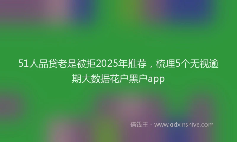 51人品贷老是被拒2025年推荐，梳理5个无视逾期大数据花户黑户app