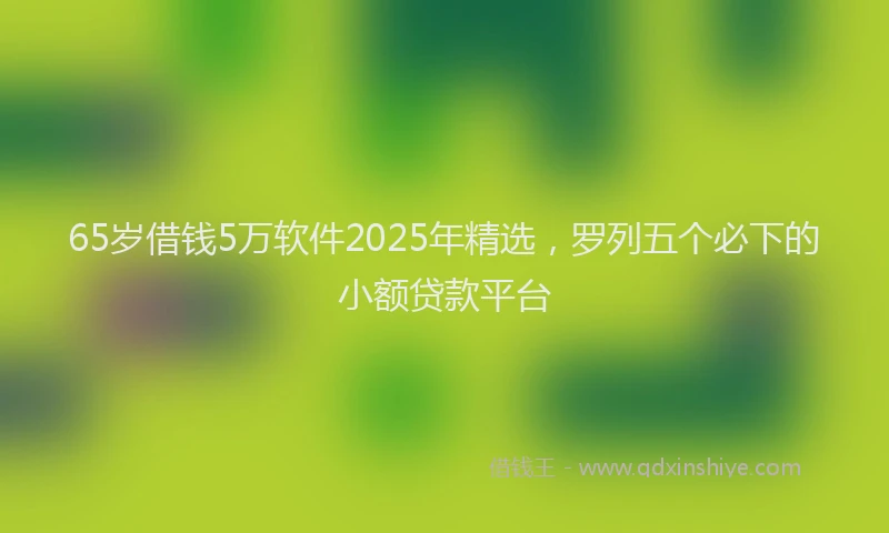 65岁借钱5万软件2025年精选，罗列五个必下的小额贷款平台