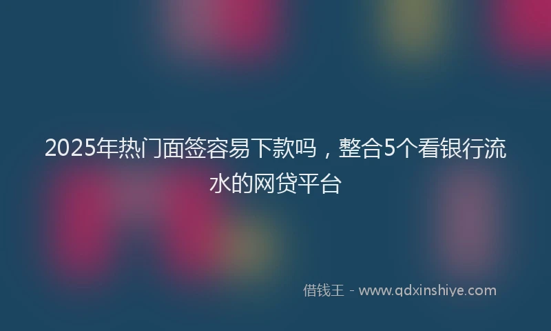 2025年热门面签容易下款吗，整合5个看银行流水的网贷平台
