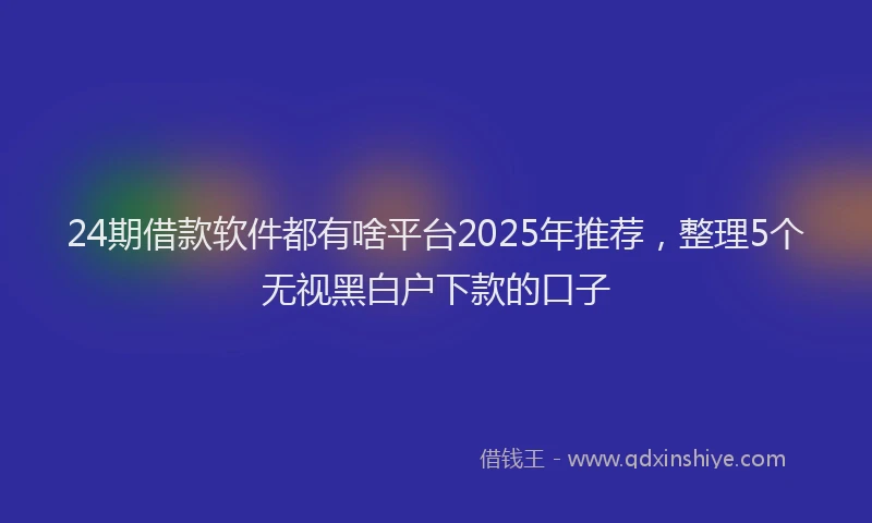 24期借款软件都有啥平台2025年推荐，整理5个无视黑白户下款的口子