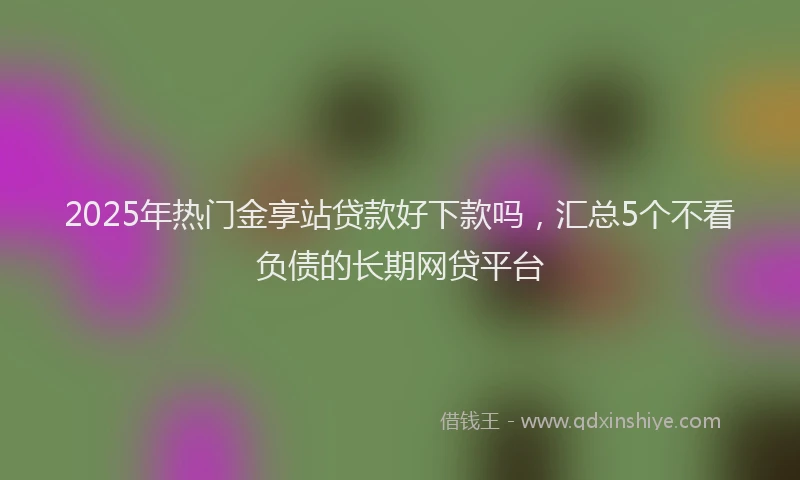 2025年热门金享站贷款好下款吗，汇总5个不看负债的长期网贷平台