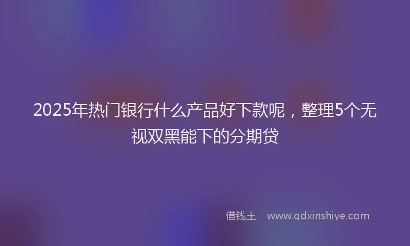 2025年热门银行什么产品好下款呢，整理5个无视双黑能下的分期贷