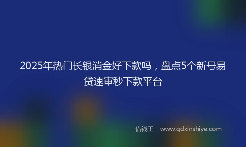 2025年热门长银消金好下款吗，盘点5个新号易贷速审秒下款平台