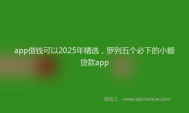 app借钱可以2025年精选，罗列五个必下的小额贷款app