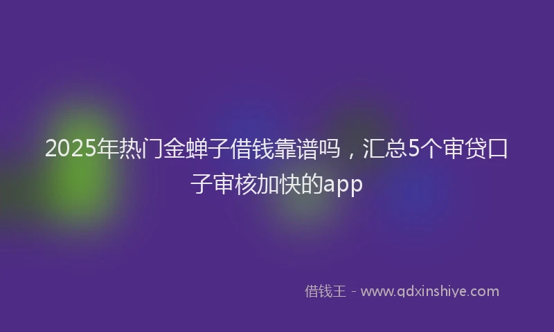 2025年热门金蝉子借钱靠谱吗，汇总5个审贷口子审核加快的app