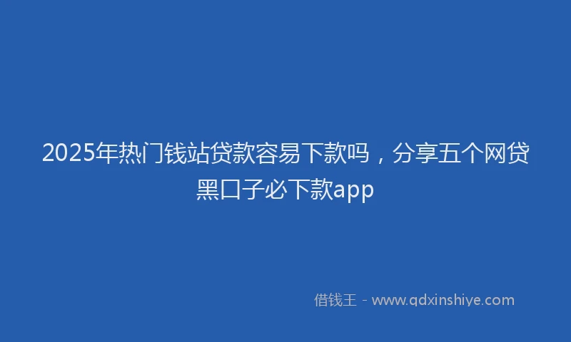 2025年热门钱站贷款容易下款吗，分享五个网贷黑口子必下款app