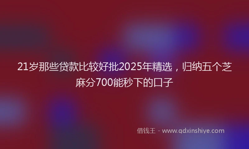 21岁那些贷款比较好批2025年精选，归纳五个芝麻分700能秒下的口子