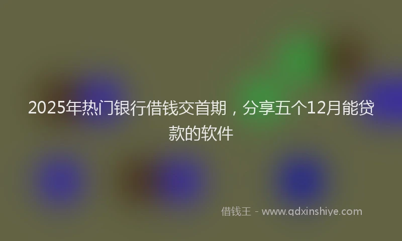 2025年热门银行借钱交首期，分享五个12月能贷款的软件