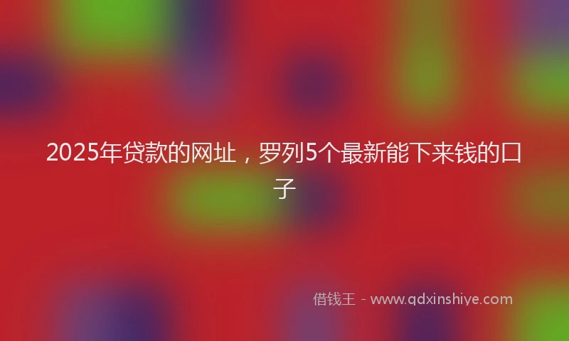 2025年贷款的网址，罗列5个最新能下来钱的口子