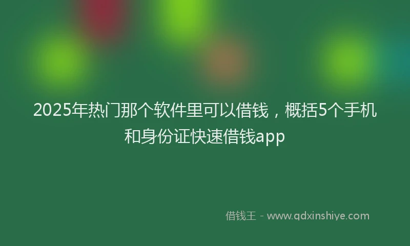 2025年热门那个软件里可以借钱，概括5个手机和身份证快速借钱app