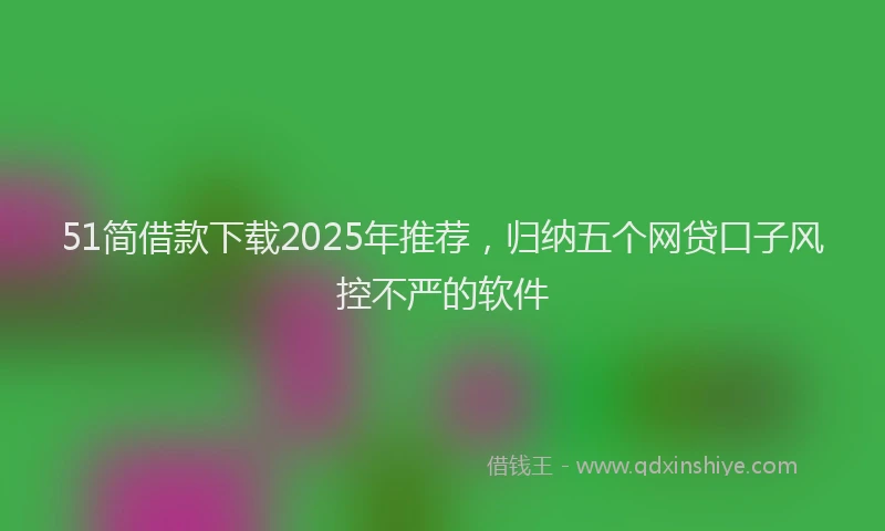 51简借款下载2025年推荐，归纳五个网贷口子风控不严的软件