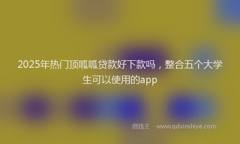 2025年热门顶呱呱贷款好下款吗，整合五个大学生可以使用的app
