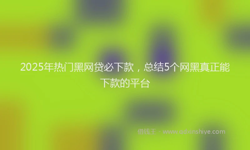 2025年热门黑网贷必下款，总结5个网黑真正能下款的平台