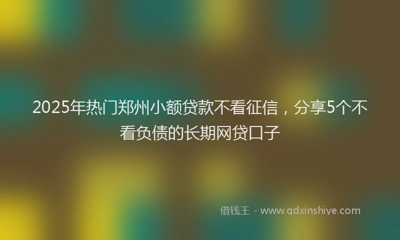 2025年热门郑州小额贷款不看征信，分享5个不看负债的长期网贷口子