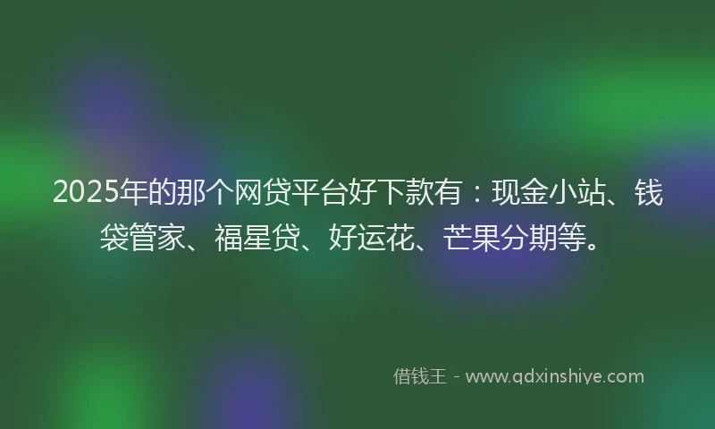 2025年的那个网贷平台好下款有：现金小站、钱袋管家、福星贷、好运花、芒果分期等。