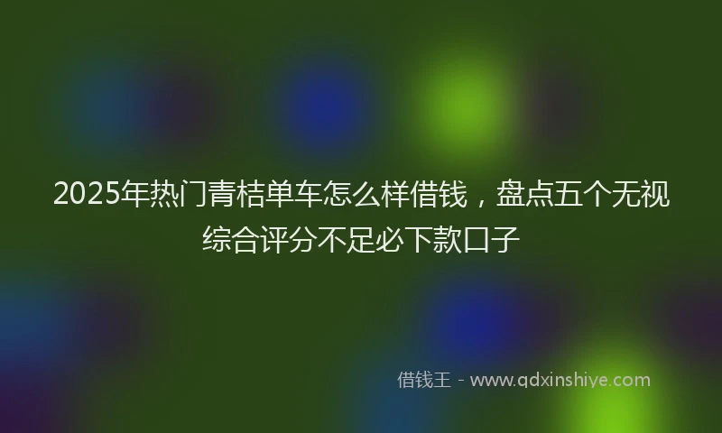 2025年热门青桔单车怎么样借钱，盘点五个无视综合评分不足必下款口子