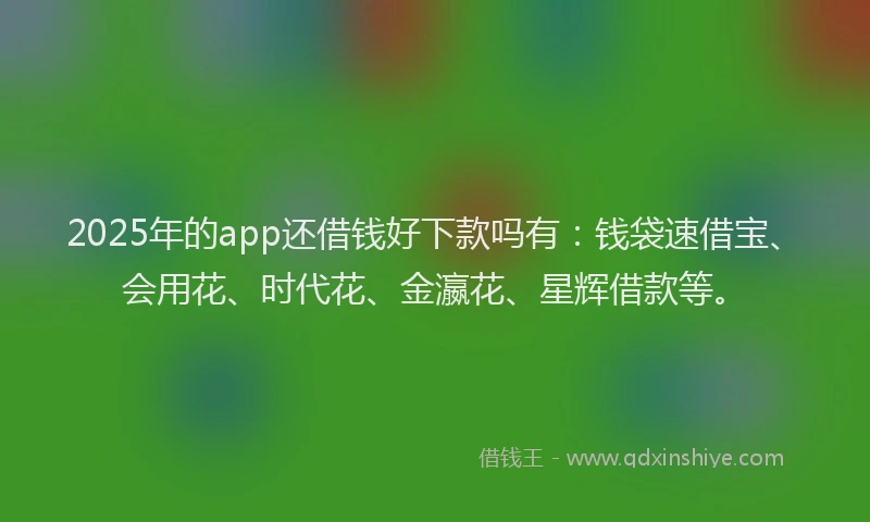 2025年的app还借钱好下款吗有：钱袋速借宝、会用花、时代花、金瀛花、星辉借款等。