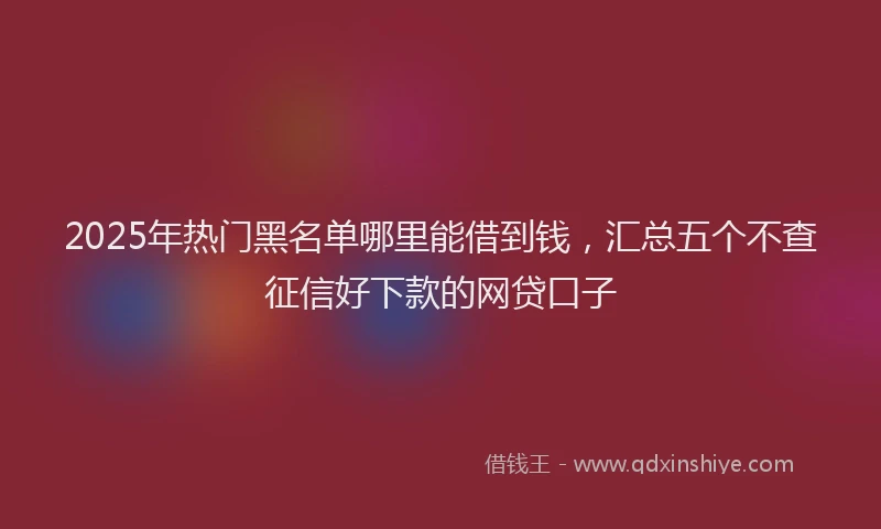 2025年热门黑名单哪里能借到钱，汇总五个不查征信好下款的网贷口子