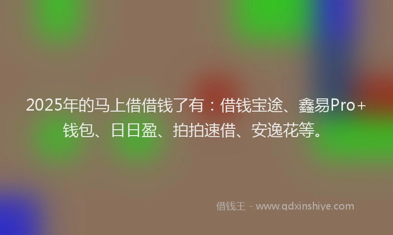 2025年的马上借借钱了有：借钱宝途、鑫易Pro+钱包、日日盈、拍拍速借、安逸花等。