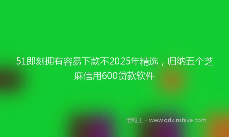 51即刻拥有容易下款不2025年精选，归纳五个芝麻信用600贷款软件