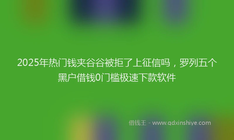 2025年热门钱夹谷谷被拒了上征信吗，罗列五个黑户借钱0门槛极速下款软件