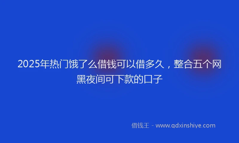 2025年热门饿了么借钱可以借多久，整合五个网黑夜间可下款的口子