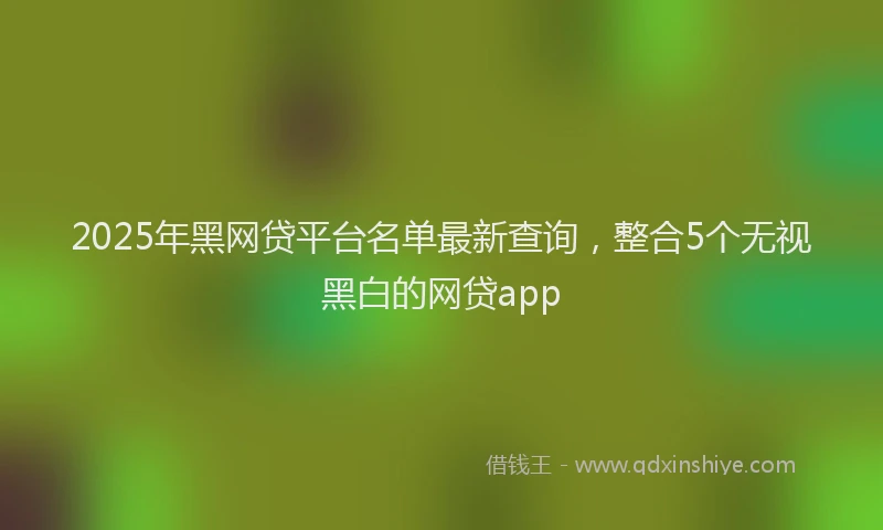 2025年黑网贷平台名单最新查询，整合5个无视黑白的网贷app