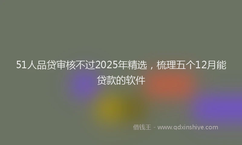 51人品贷审核不过2025年精选，梳理五个12月能贷款的软件