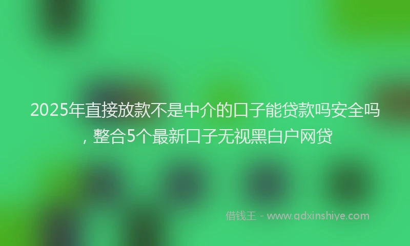 2025年直接放款不是中介的口子能贷款吗安全吗，整合5个最新口子无视黑白户网贷