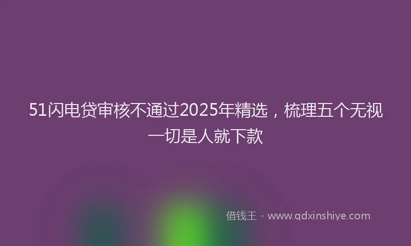 51闪电贷审核不通过2025年精选，梳理五个无视一切是人就下款