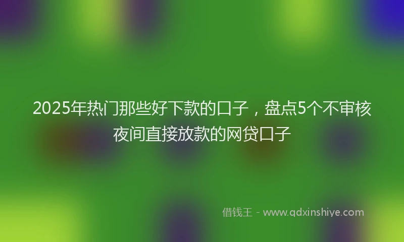 2025年热门那些好下款的口子，盘点5个不审核夜间直接放款的网贷口子