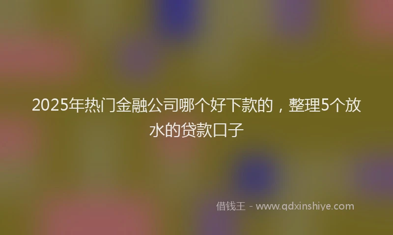 2025年热门金融公司哪个好下款的，整理5个放水的贷款口子