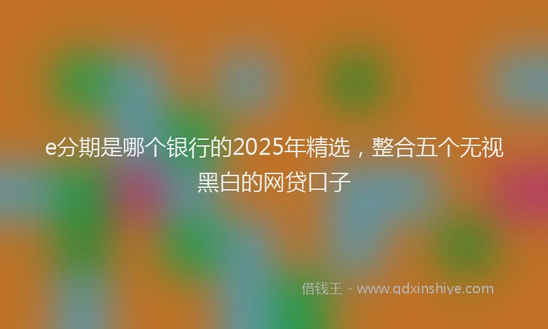 e分期是哪个银行的2025年精选，整合五个无视黑白的网贷口子