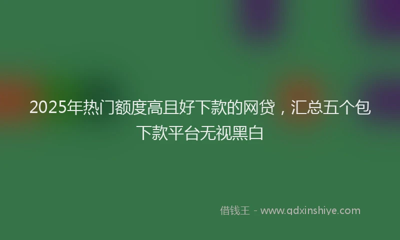 2025年热门额度高且好下款的网贷，汇总五个包下款平台无视黑白