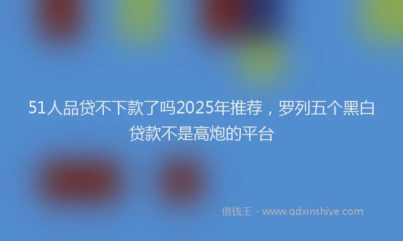 51人品贷不下款了吗2025年推荐，罗列五个黑白贷款不是高炮的平台