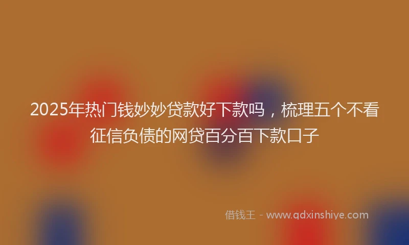 2025年热门钱妙妙贷款好下款吗，梳理五个不看征信负债的网贷百分百下款口子